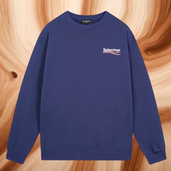 Balenciaga Men's Long Sleeve Navy Blue